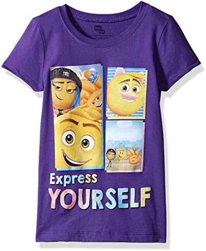 Emoji Movie Girls' Little Express Yourself Short Sleeve T-Shirt