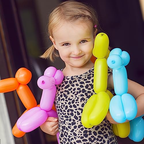 LovesTown 150PCS Twisting Balloons for Animal Shapes, 260 Long Balloons Magic Balloons 12 inch Animal Balloons Bulk for Birthday Clown Wedding Party Decor 17 Assorted Colors