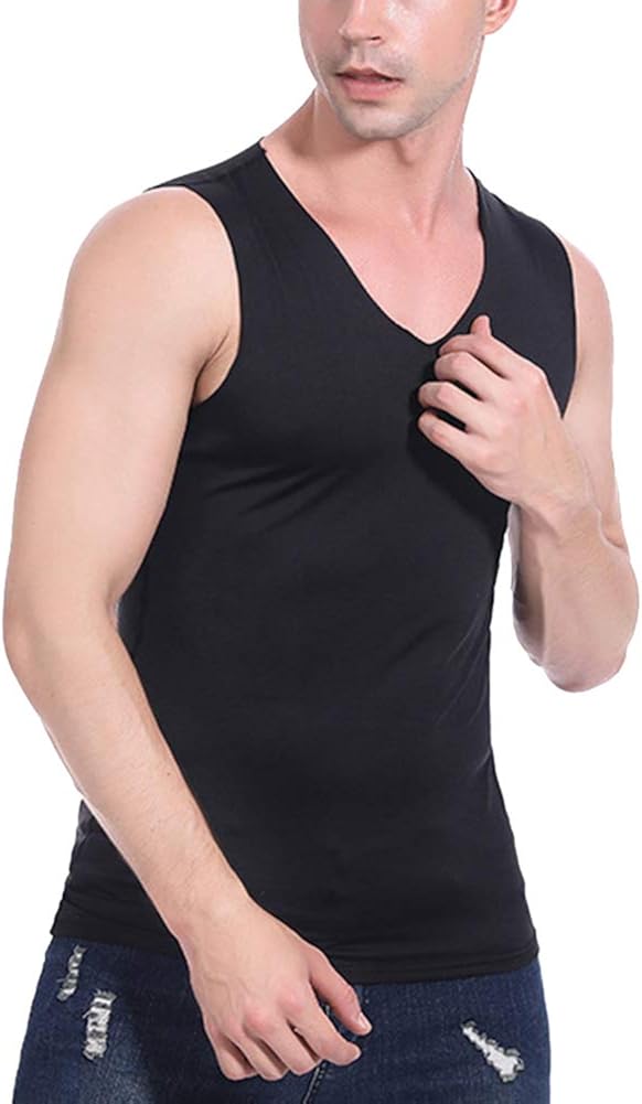 Mens Vest Tops Pack of Tops Fitted Basic Plain Color Underwear Amazon