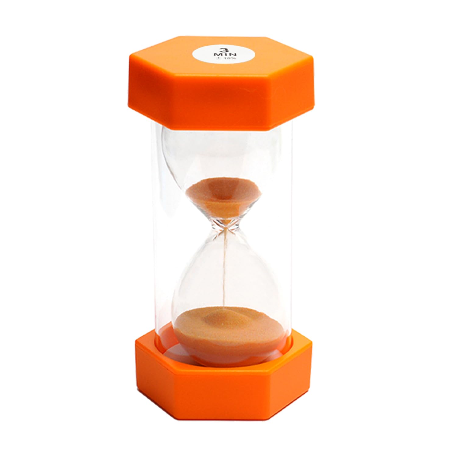 Hourglass Sand Timer, Coloured Sandglass for Children, Kitchen Sandtimer Child Game Toy, Toothbrush Sandglass, Home Office Decoration, 3 Minutes, Orange