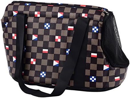 Pet Dog Travel Outdoor Carrier Carry Tote Bag,Soft-Sided Carriers (S, Brown)