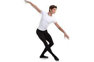 Body Wrappers Mens Cut And Sewn Footed Dance Tights Style M90, Black, Large