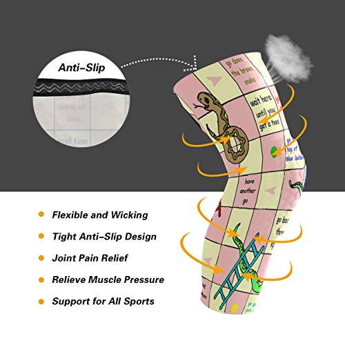 Knee Sleeve Pin Snakes Ladders Full Leg Brace Compression Long Sleeves Pant Running, Jogging, Sports, Crossfit, Basketball, Joint Pain Relief, Men and Women 1 Pair - Thumbnail 3