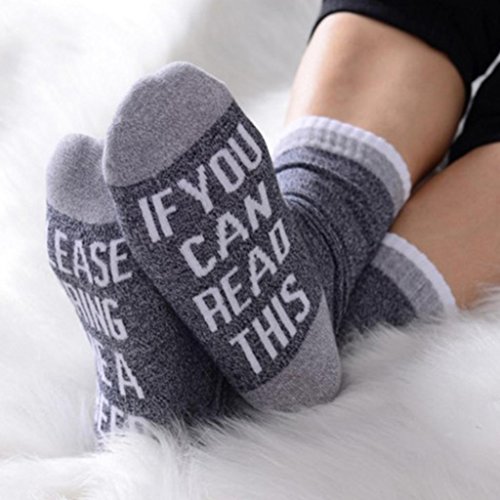Kintaz Women's Gray Cotton Funny Crew Socks Novelty Funky Cute Game Wine Party Hosiery - Thumbnail 2