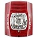 Horn Strobe, Wall, 2-Wire, Std Candela, Red