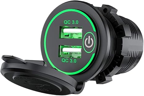 Amazon Co Jp 自動車修理アクセサリー Dc 12 24v 4 2aデュアルusbオートバイのシガーライター車のシガーライター充電ソケット充電器 Ledデジタル電圧計モニター Color Name Type 2 Green ホーム キッチン