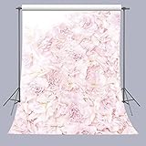 FUERMOR Blooming Roses Floral Wall Photography Backdrop Art Studio 5x7ft Pink Flowers Photo Background A201