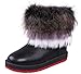 Womens Winter Suede (leather) Snow Ankle Boots Faux Fur Flat Shoes