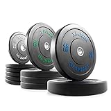 XMark HI-Impact Low Bounce Commercial Olympic Bumper Plate Weights, Sold in Pairs and Sets for Huge Savings, Virgin Rubber, Weight Lifting, Power Lifiting, Conditioning, Strength Training