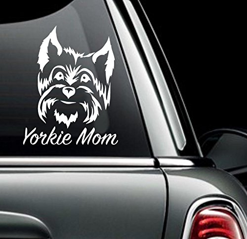 Yorkie Mom Yorkshire Terrier Dog Vinyl Window Dog Decal Sticker for Cars, Trucks, Laptops, Etc.