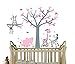 Pink Gray, Jungle Decals, Girl Jungle Stickers, Baby Girl Nursery Décor, Fabric Tree Decal
