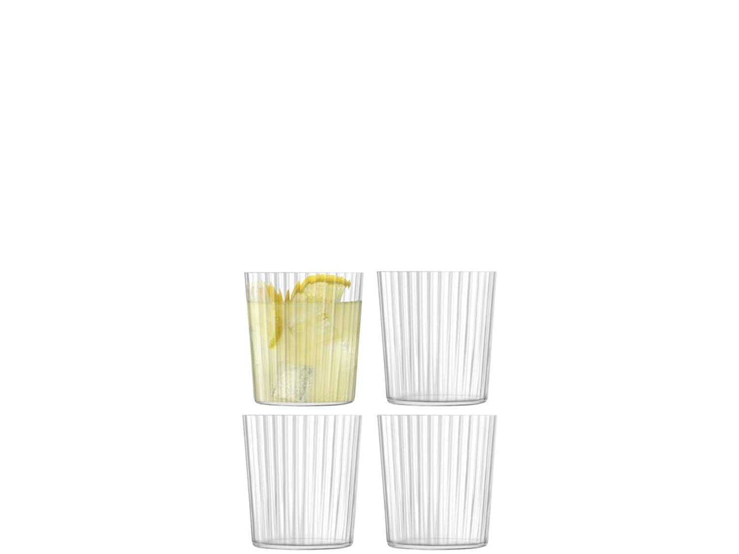 LSA International Gio Line Tumbler 390ml Clear | Set of 4 | Dishwasher Safe | GI22