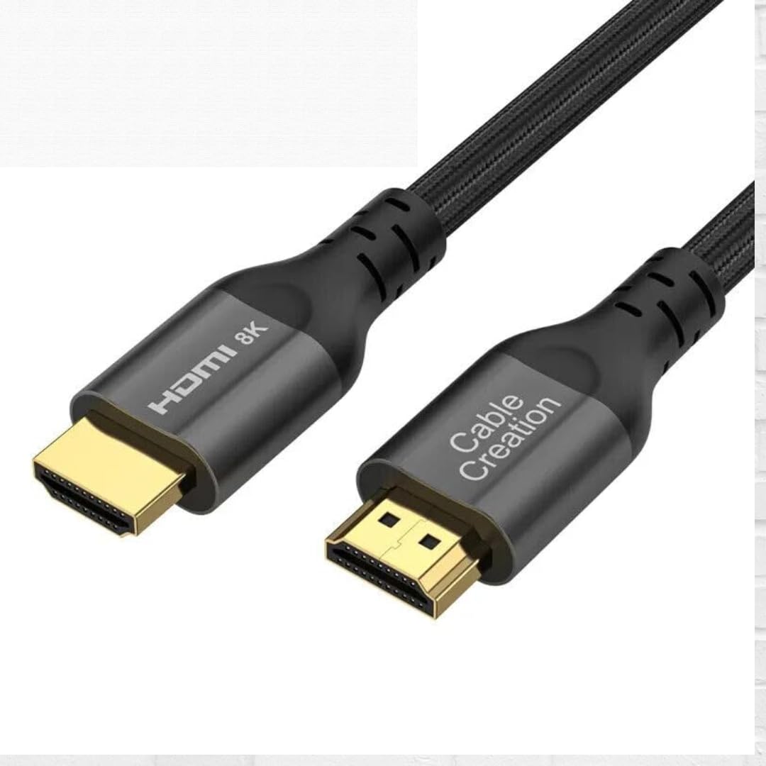 Cable Creation 8K HDMI 2.1 Cable 2M - 48Gbps Ultra High Speed Lead, Supports 4K@120Hz 8K@60Hz for PS5, Xbox, TV, Monitor - Braided & Gold Plated