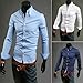 Zehui®  Mens Stylish Casual Slim Fit Shirt Long Sleeve T-shirts Button Front Tops