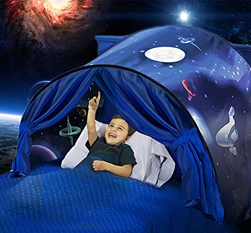Bed Tents Fantasy Fun Foldable Play Pop up Outdoor Indoor Dream Twin Size for Boys & Girls, Children's Tents Playhouse, Birthday Gifts (Space)