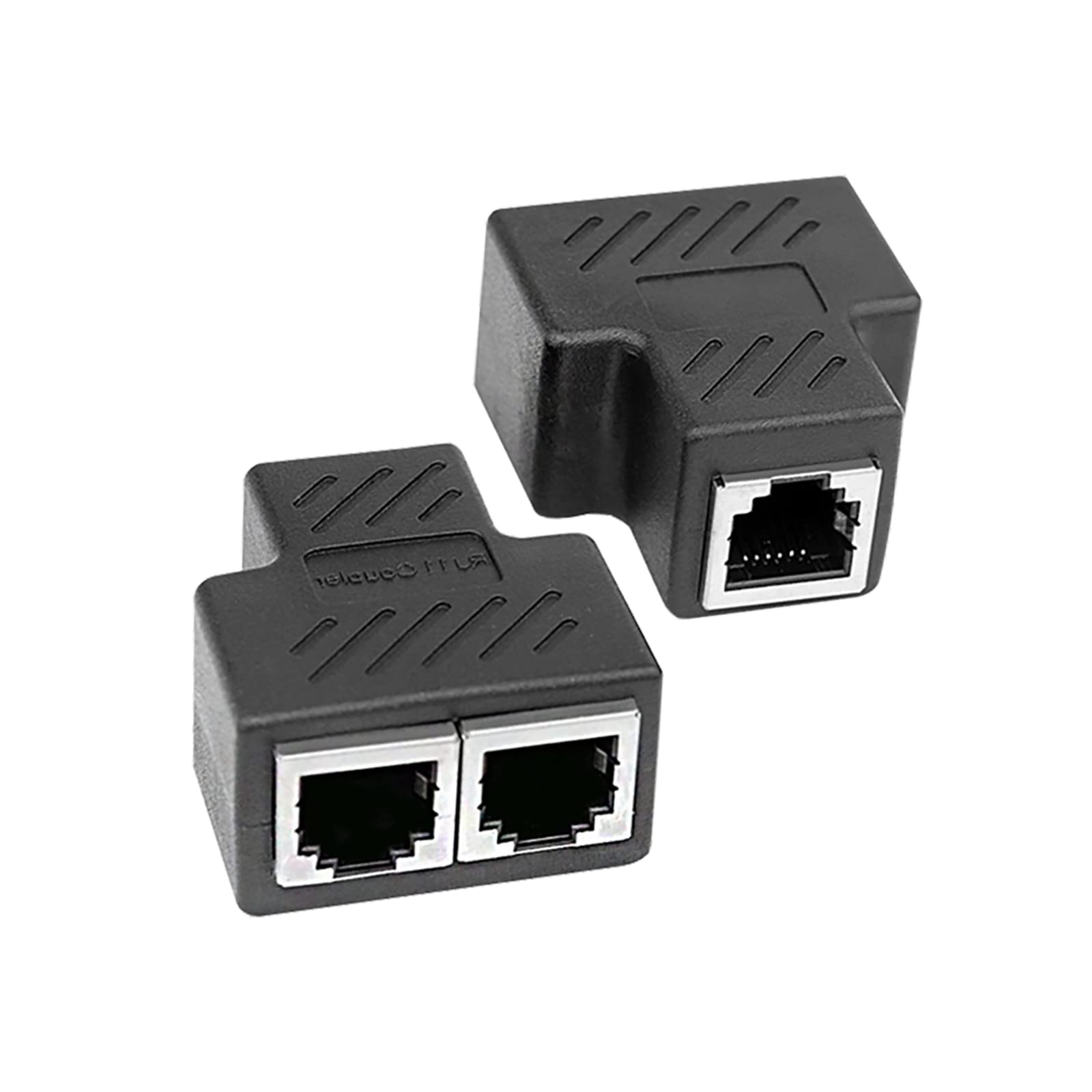 Ethernet Splitter, RJ45 Cable Splitter 1 to 2 for Cat5,Cat5e,Cat6,Cat 7 and Supporting Two Devices Connect Network at The Same Time. (2 PCS), Black