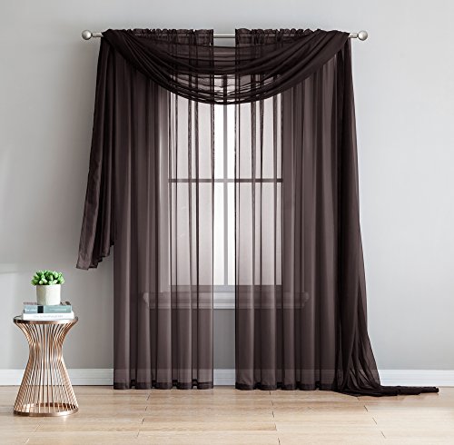 2-piece rod pocket sheer panel curtains fabric sheer - …