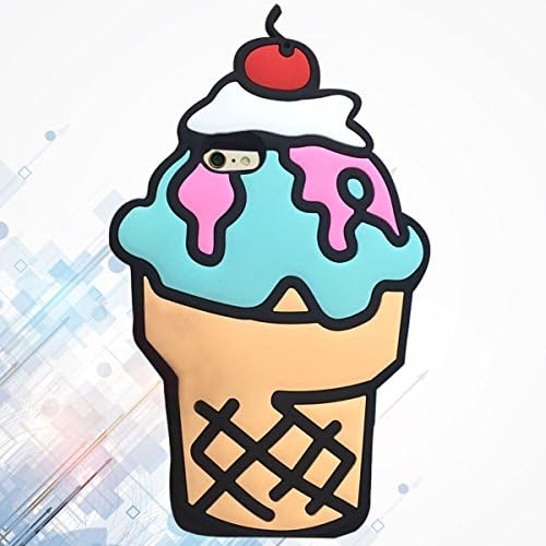 Cute 3D Candy Color Food &amp; Refreshment Design Soft Silicone Back Case Cover for iPhone 7 Plus 5.5'' (new cherry ice cream beige)