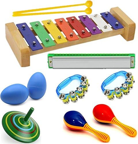 10pcs/set Kids Musical Instruments Xylophone+Harmonica Percussion Toy