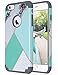 ULAK iPhone 6S Case,iPhone 6 Case, Slim Fit Dual Layer Soft Silicone & Hard Back Cover Bumper Protective Shock-Absorption & Skid-Proof Anti-Scratch Hybrid Case, Artistic/Mint Green Marble