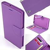 ZTE ZMAX Case, SOGA® PU Leather Magnetic Flip Wallet Case for ZTE ZMAX Z970 (T-Mobile, Metro PCS) - Purple [SWF206]