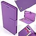 ZTE ZMAX Case, SOGA® PU Leather Magnetic Flip Wallet Case for ZTE ZMAX Z970 (T-Mobile, Metro PCS) - Purple [SWF206]