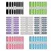 WOKOTO 7 Pieces Full Wraps Nail Polish Stickers Tips With 1Pcs Nail File Nail Self-Adhesive Decals Pure Colors Manicure Sticker Strips Kit For Girls