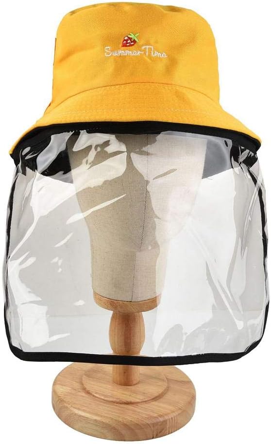 MoGist Protective Cap for Anti-Fog, Bucket hat Sun hat, Cap for Anti spit, Sun hat for Anti Saliva, hat for Anti Flying Sand, Sun hat for Anti Wind, Yellow C, Universal Size, Cotton