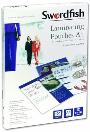 Swordfish A4 2x75 (150) Micron Laminating Pouches (Box of 100) Ref: 48017