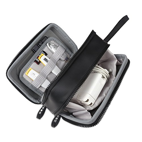BUBM Eva Electronic Accessories Organizer Case, Travel Gadget Bag with Handle, Perfect for Cables, USB Drives, Batteries, memory cards (Black) - Thumbnail 5