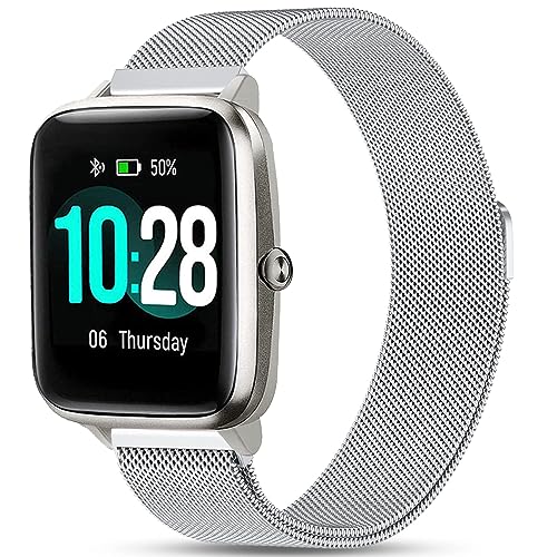 Harikiri Metal Strap Compatible with Fitpolo H205L,19mm Watch Band for GRV FC1,Hama 5910/4900,LETSACTIV ID205U,Vowtop ID205U,Veryfitpro 205L/205U/205G,Umidigi Uwatch3,Yamay fitness SW020/SW021/SW023