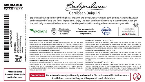 BRUBAKER Cosmetics 6 Handmade Caribbean Daiquiri Spa Bath Bombs Bath Melts Bath Truffles Gift Set - All Natural Vegan, Organic Shea Butter, Cocoa Butter and Olive Oil Moisturize Dry Skin - Thumbnail 4