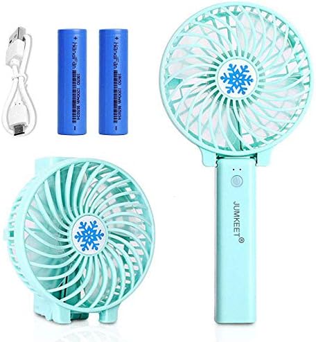 JUMKEET Mini Handheld Fan, Personal Portable Desk Stroller Table Fan with USB Rechargeable Battery Operated Cooling Folding Electric Fan for Office Room Outdoor Household Traveling Pin (Blue-L)