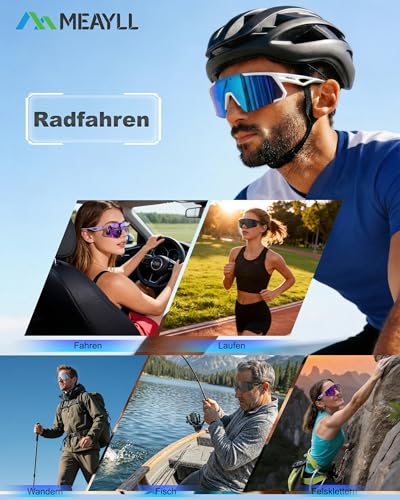 Cycling Glasses Men Quick Glasses Women UV400 Sunglasses Protective Glasses TR90 Frame with Adjustable Nose Wings & Temple MTB Sports Glasses Running Glasses Sunglasses for Bicycle Fishing Ebike