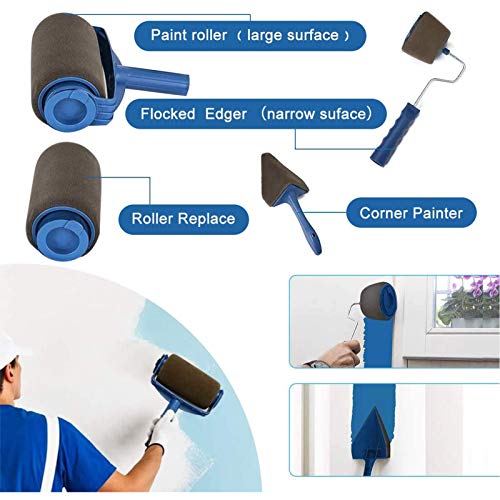Paint Roller Set 9Pcs Paint Runner Kit,LOIHG DIY Wall Printing Brush