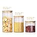 Large Glass Jars - Wide Mouth Food Storage Containers with Leak Proof Lid Ideal Kitchen Accessories for Cookies, Flour, Dry Food Storage(3 Pack - 24oz, 36oz, 48oz)