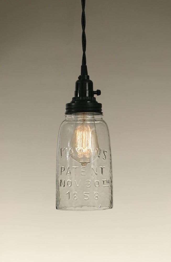 CTW Home Collection Colonial Tin Works Half Gallon Open Bottom Mason Jar Pendant Lamp - Clear Glass