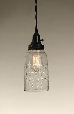 Colonial Tin Works Half Gallon Open Bottom Mason Jar Pendant Lamp