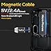 Magnetic Micro USB Charging Cable,Fast High Speed Charging 3.3 ft Strong Magnet Nylon Braided Extremely Durable Charge Cable with LED Light for Android Devices, Samsung Galaxy,Note,LG ETC (Black)