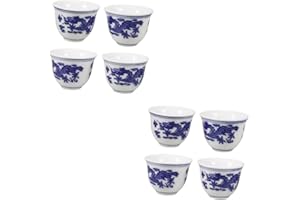 STOBAZA 8pcs Ceramic Chinese Tea Cup Vintage Porcelain Teacup for Decorative Use in Tearoom