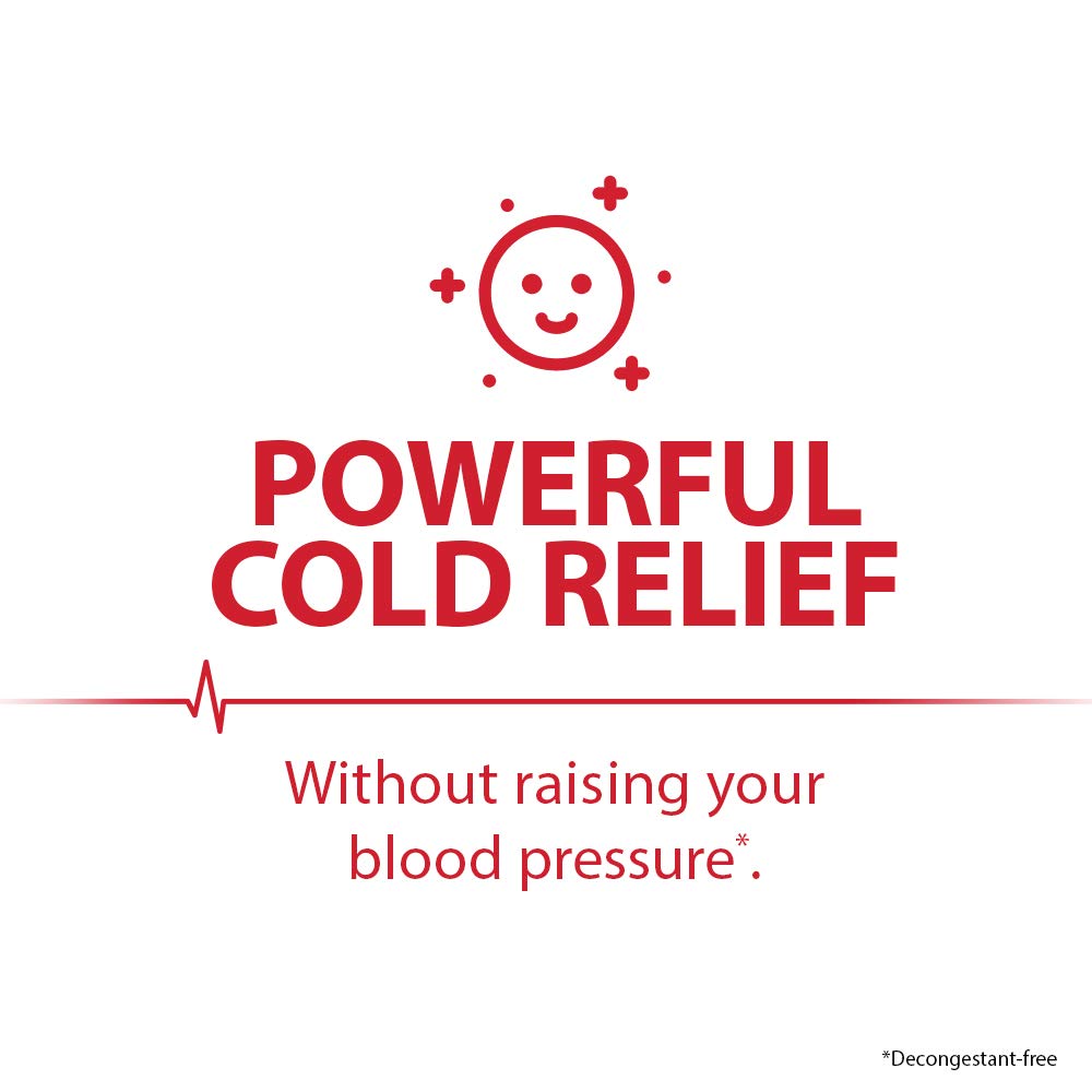 Coricidin HBP Decongestant-Free Cold & Flu Medicine for Hypertensives, Cold & Flu Symptom Relief for People with High Blood Pressure, 325 mg Acetaminophen Tablets (20 Count), Multicolor (533815)