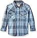 Levi's Boys' Big Plaid Western Shirt, Dress Blues, Medium