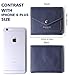 Borgasets Women's RFID Blocking Small Compact Bifold Leather Pocket Wallet Ladies Mini Purse (Crosshatch Blue)
