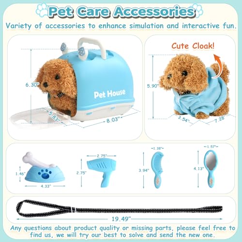 jerryvon Dog Barking and Walking – Toys Children 2 Years Old Dog Toy Walking and Barking Gift Girl 2 3 4 Years Plush Realistic Dog Animals Toy for Children