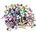 CABBE 100pcs Tongue Rings Surgical Stainless Steel Assorted Candy Pattern Bulk 14G Stright Barbells for Men Women Body Piercing Jewelry