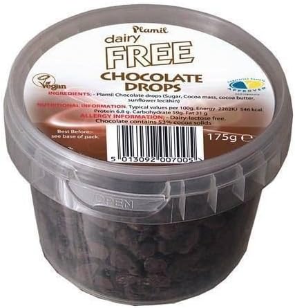 (10 PACK) - Plamil Dairy Free Chocolate Drops | 175g | 10 PACK - SUPER SAVER - SAVE MONEY