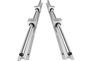 CNCMANS Linear Rail 2PCS SBR12 1500mm Fully Supported Linear Rail Shaft Guide 12mm with 4PCS SBR12UU Slide Bearing Block, Linear Rails and Bearings Kit for CNC Machine
