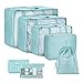Packing Cubes for Travel - Waterproof Travel Luggage Organizer Multi-functional Clothing Sorting Storage Bag Foldable Suitcase Set with Laundry Bag and Toiletry Bag (7Pcs)