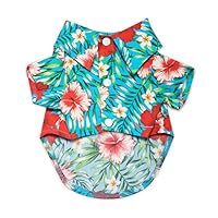 United Pups Hawaiian Shirt for Dogs (Chill Pups Blue, Size 2: Max Neck 11" Chest 16") Blue Size 2