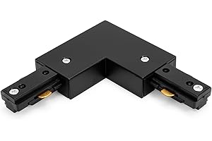 H Track Lighting Corner Connector - iCreating Black L Shape H Track Lighting Rails Connectors, 3 Wire Track Light Fixtures Accessories for Single Circuit H Type LED Track Lights Heads System